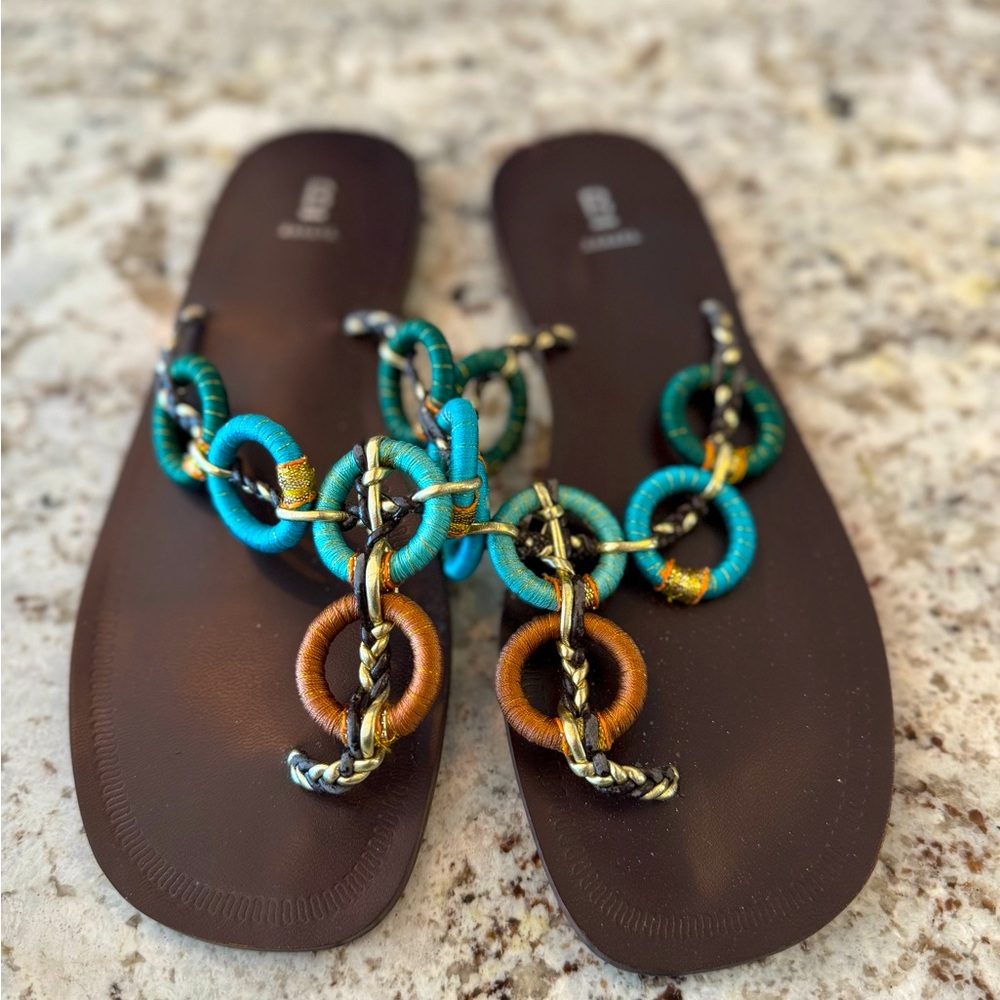 Bakers Blue and Brown Sandals‎ with Elegant Design